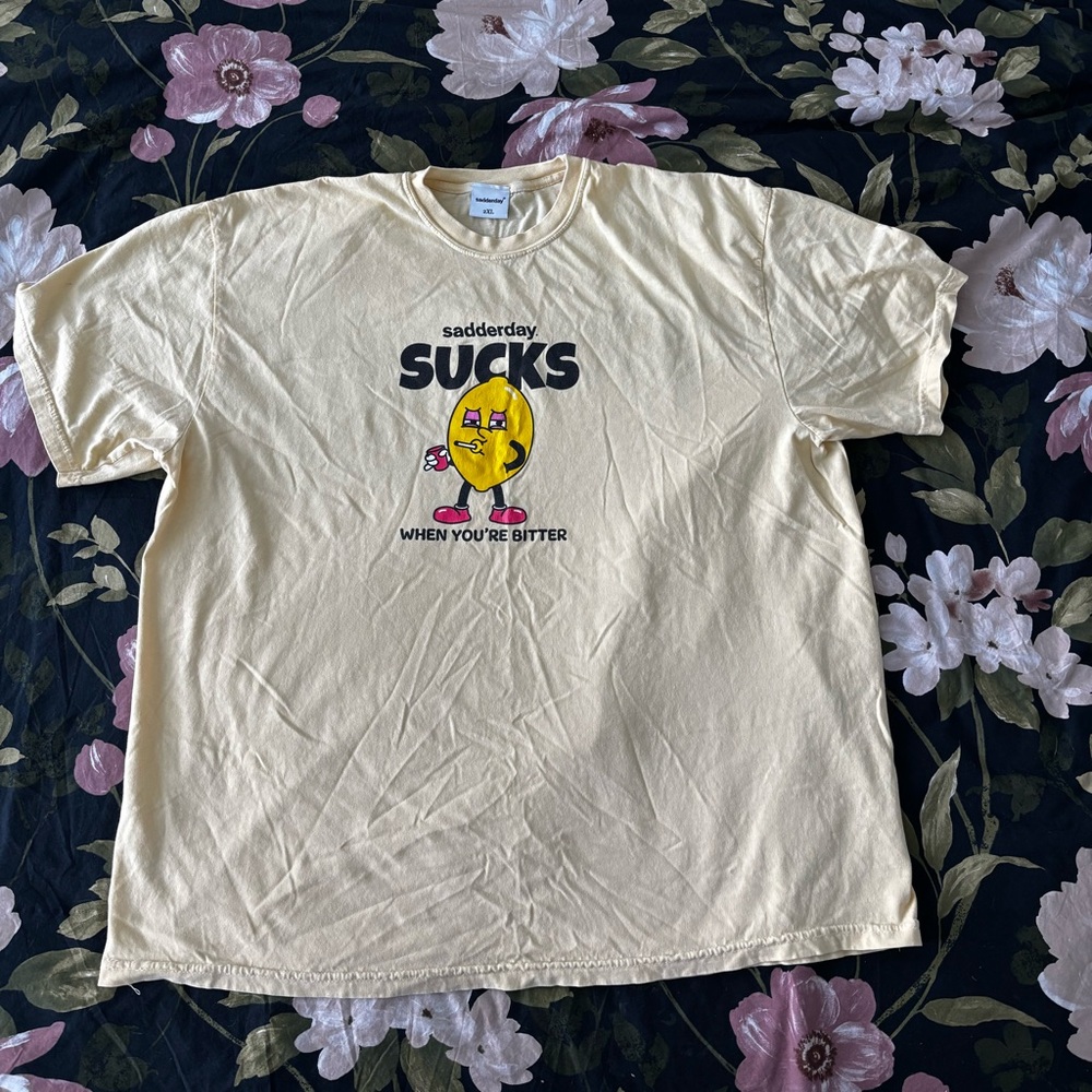 Sad Saturday Graphic Tee - Cream